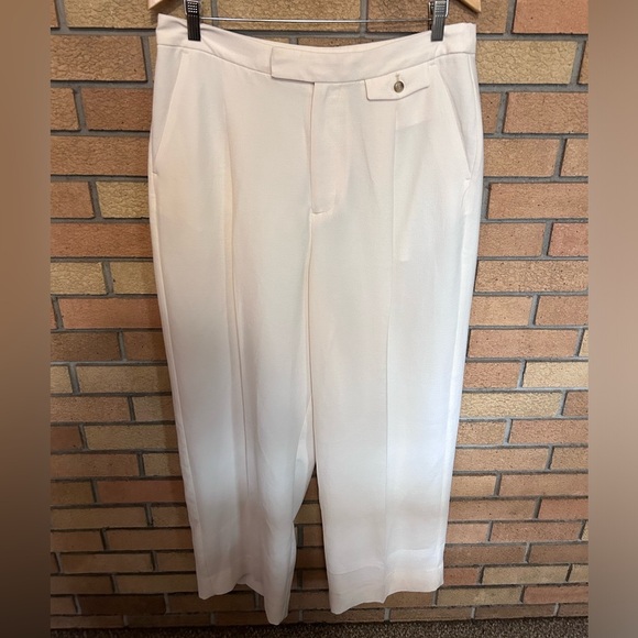 NWT Madewell The Rosedale High-Rise Straight Pant in Crepe Antique Cream Size 14 - Picture 3 of 7